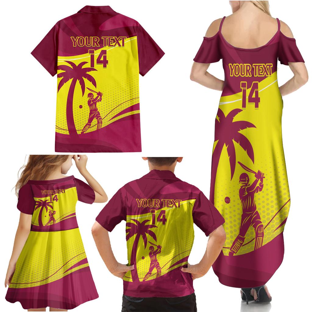 Custom West Indies Cricket Family Matching Summer Maxi Dress and Hawaiian Shirt 2024 World Cup Go Windies