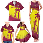 Custom West Indies Cricket Family Matching Tank Maxi Dress and Hawaiian Shirt 2024 World Cup Go Windies