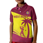 Custom West Indies Cricket Kid Polo Shirt 2024 World Cup Go Windies
