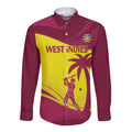 Custom West Indies Cricket Long Sleeve Button Shirt 2024 World Cup Go Windies