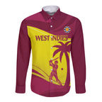 Custom West Indies Cricket Long Sleeve Button Shirt 2024 World Cup Go Windies
