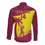 Custom West Indies Cricket Long Sleeve Button Shirt 2024 World Cup Go Windies