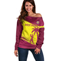 Custom West Indies Cricket Off Shoulder Sweater 2024 World Cup Go Windies