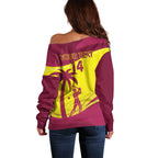 Custom West Indies Cricket Off Shoulder Sweater 2024 World Cup Go Windies