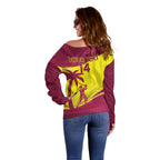 Custom West Indies Cricket Off Shoulder Sweater 2024 World Cup Go Windies
