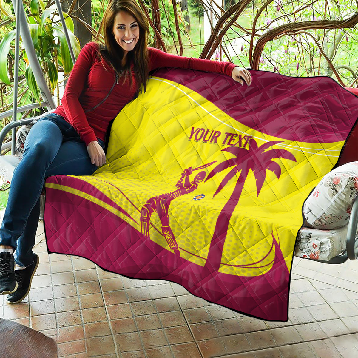 Custom West Indies Cricket Quilt 2024 World Cup Go Windies