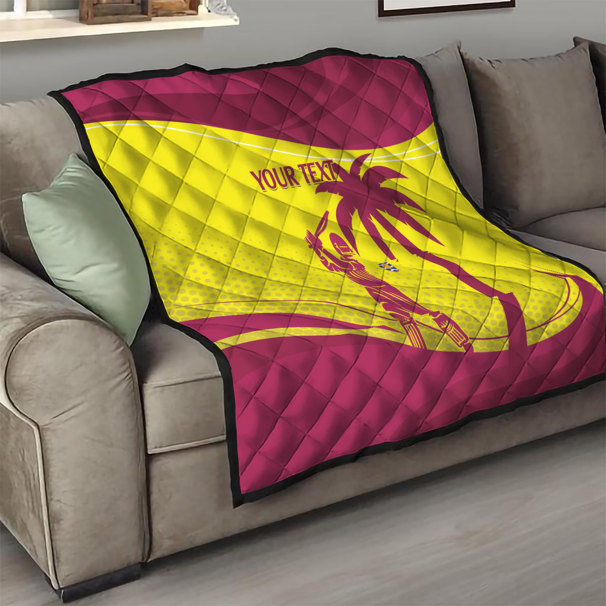 Custom West Indies Cricket Quilt 2024 World Cup Go Windies
