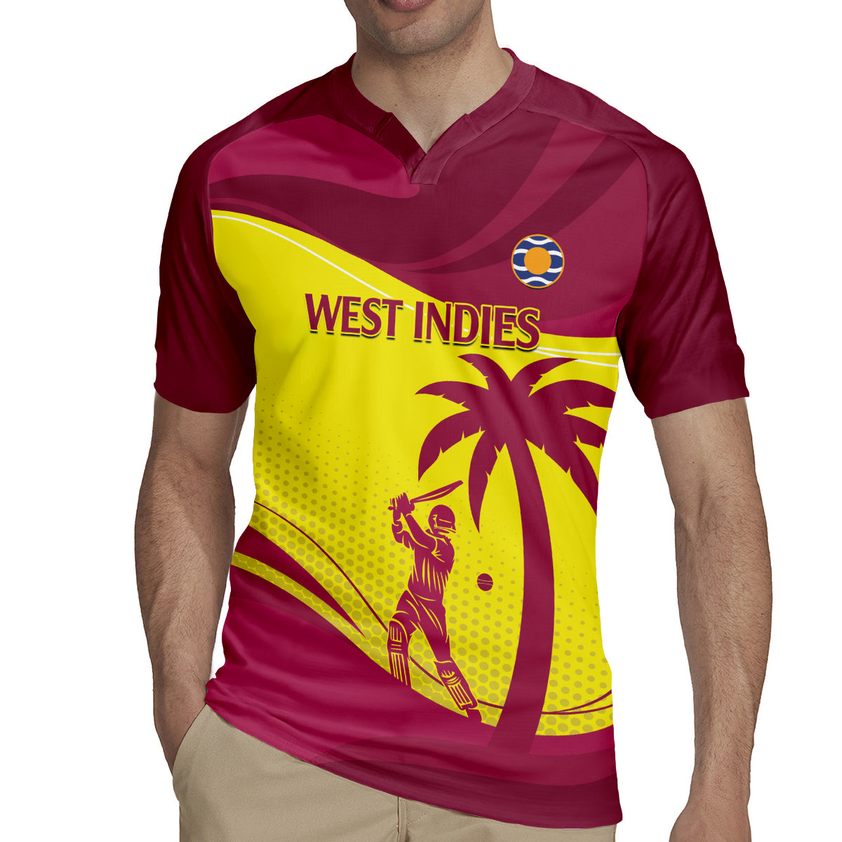 Custom West Indies Cricket Rugby Jersey 2024 World Cup Go Windies