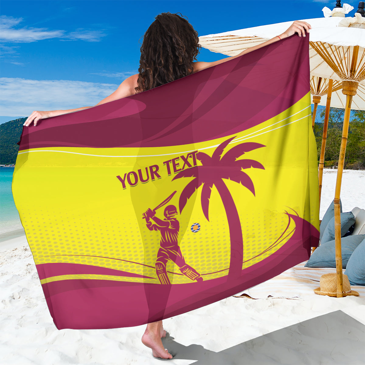 Custom West Indies Cricket Sarong 2024 World Cup Go Windies