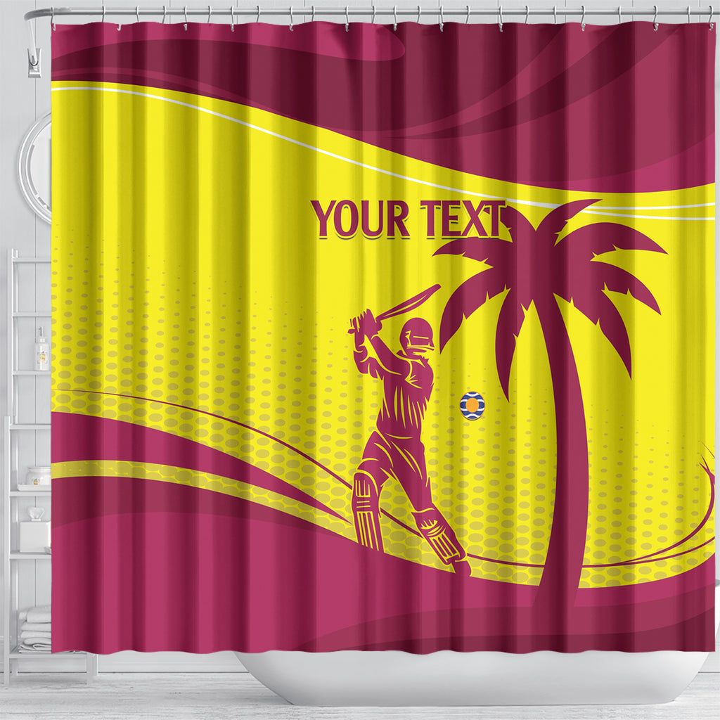 Custom West Indies Cricket Shower Curtain 2024 World Cup Go Windies