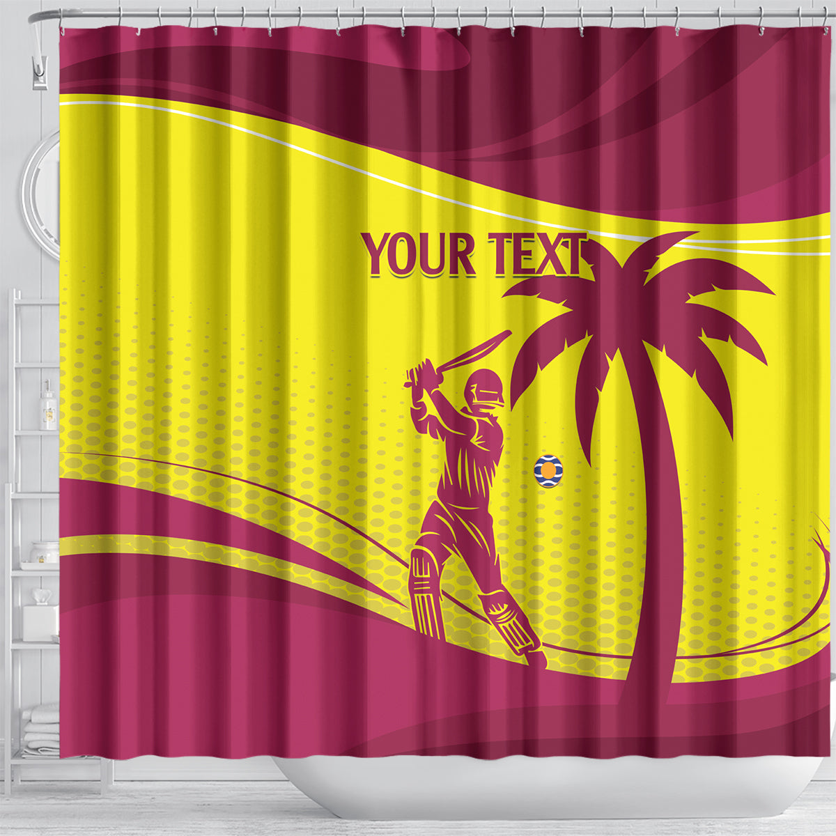 Custom West Indies Cricket Shower Curtain 2024 World Cup Go Windies