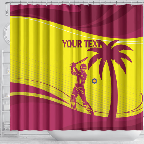 Custom West Indies Cricket Shower Curtain 2024 World Cup Go Windies