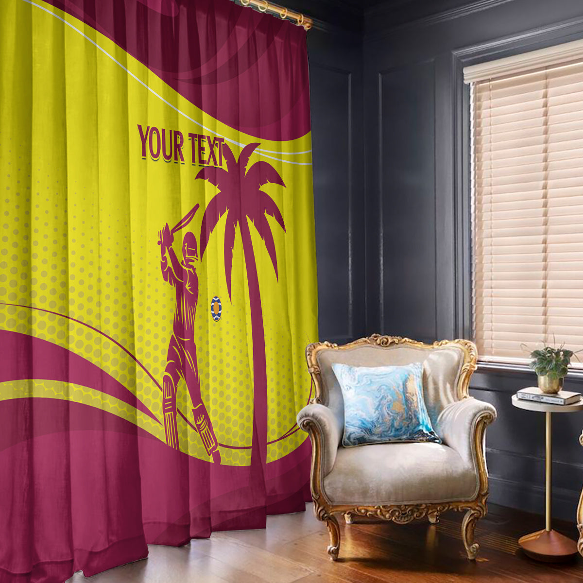 Custom West Indies Cricket Window Curtain 2024 World Cup Go Windies