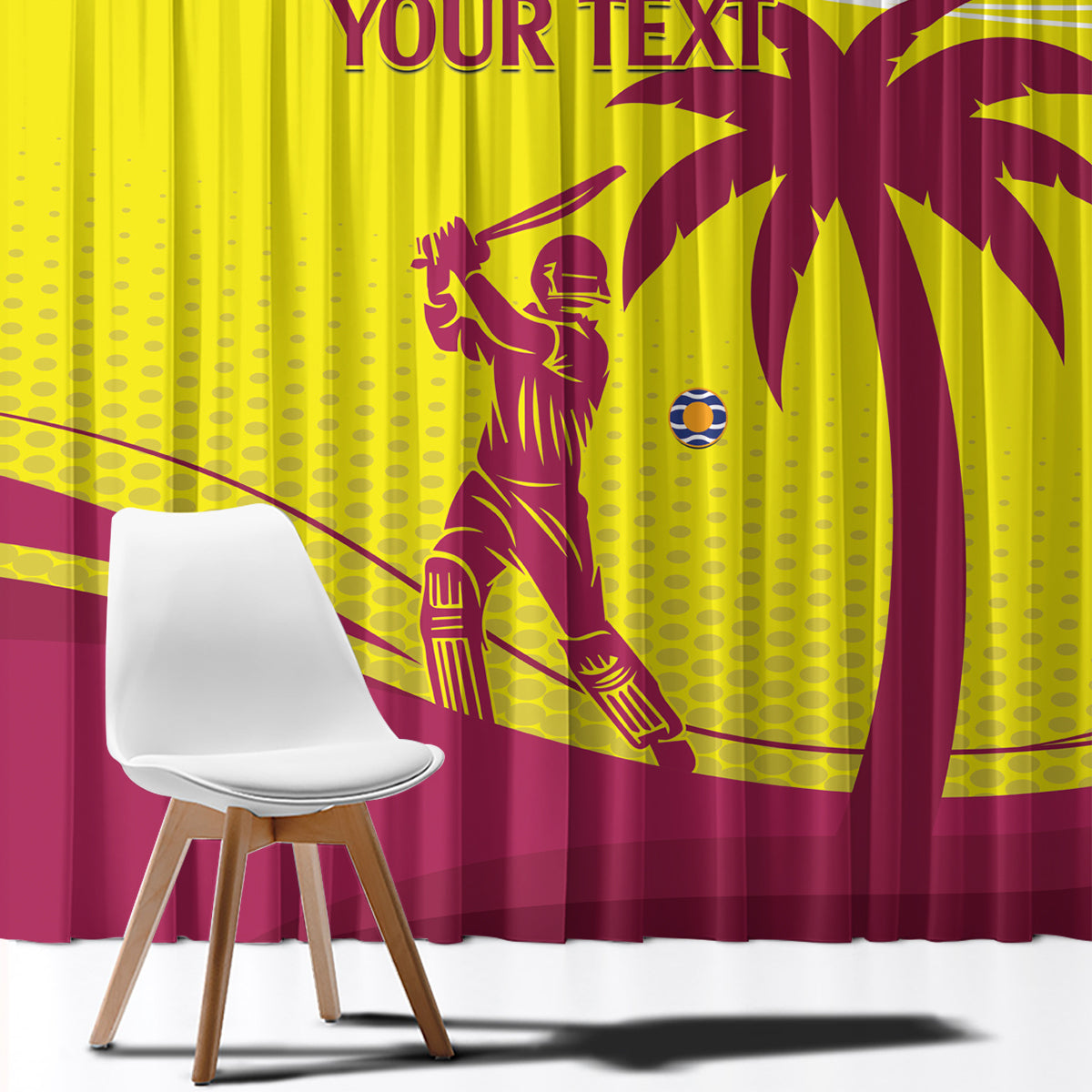 Custom West Indies Cricket Window Curtain 2024 World Cup Go Windies