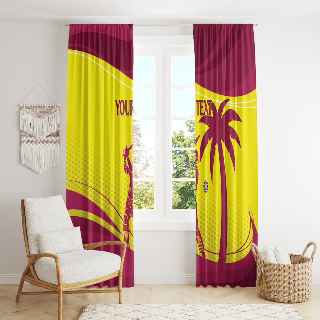 Custom West Indies Cricket Window Curtain 2024 World Cup Go Windies