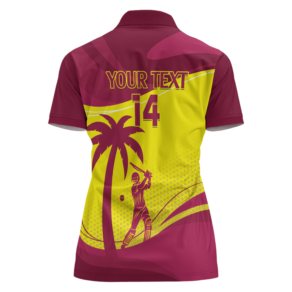 Custom West Indies Cricket Women Polo Shirt 2024 World Cup Go Windies