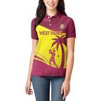 Custom West Indies Cricket Women Polo Shirt 2024 World Cup Go Windies