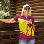 Custom West Indies Cricket Women Polo Shirt 2024 World Cup Go Windies