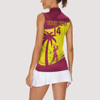 Custom West Indies Cricket Women Sleeveless Polo Shirt 2024 World Cup Go Windies