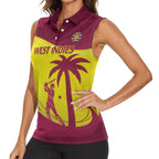 Custom West Indies Cricket Women Sleeveless Polo Shirt 2024 World Cup Go Windies
