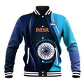 Custom India Cricket Baseball Jacket 2024 World Cup Go Men in Blue
