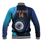 Custom India Cricket Baseball Jacket 2024 World Cup Go Men in Blue