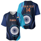 Custom India Cricket Baseball Jersey 2024 World Cup Go Men in Blue