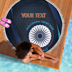 Custom India Cricket Beach Blanket 2024 World Cup Go Men in Blue