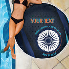Custom India Cricket Beach Blanket 2024 World Cup Go Men in Blue