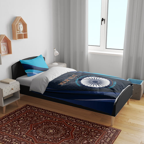 Custom India Cricket Bedding Set 2024 World Cup Go Men in Blue