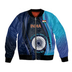 Custom India Cricket Bomber Jacket 2024 World Cup Go Men in Blue