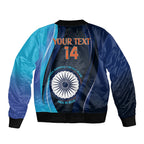 Custom India Cricket Bomber Jacket 2024 World Cup Go Men in Blue