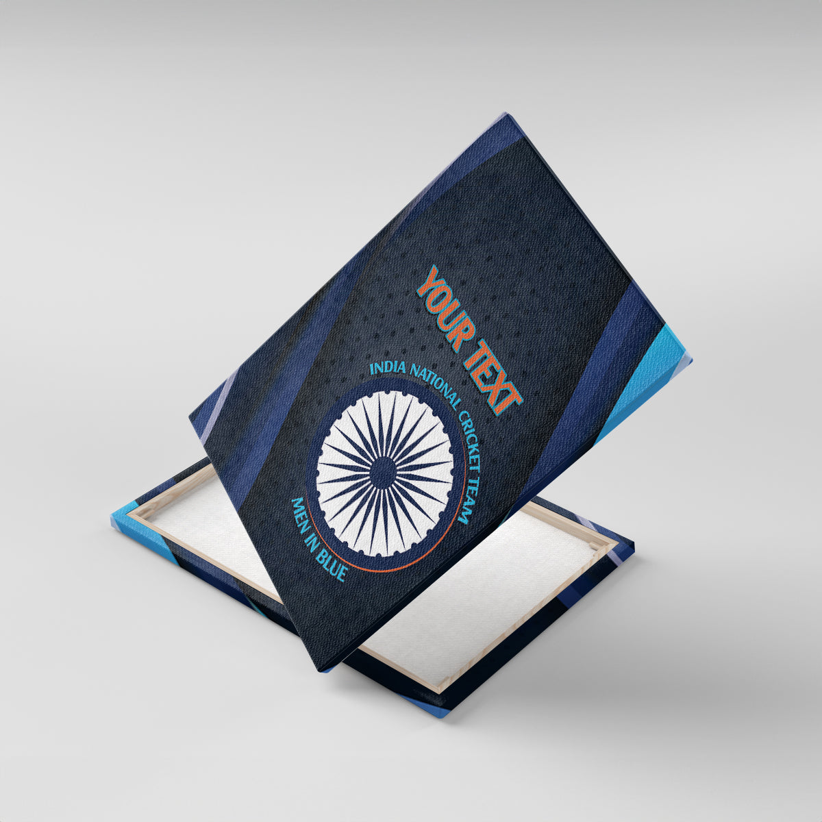 Custom India Cricket Canvas Wall Art 2024 World Cup Go Men in Blue