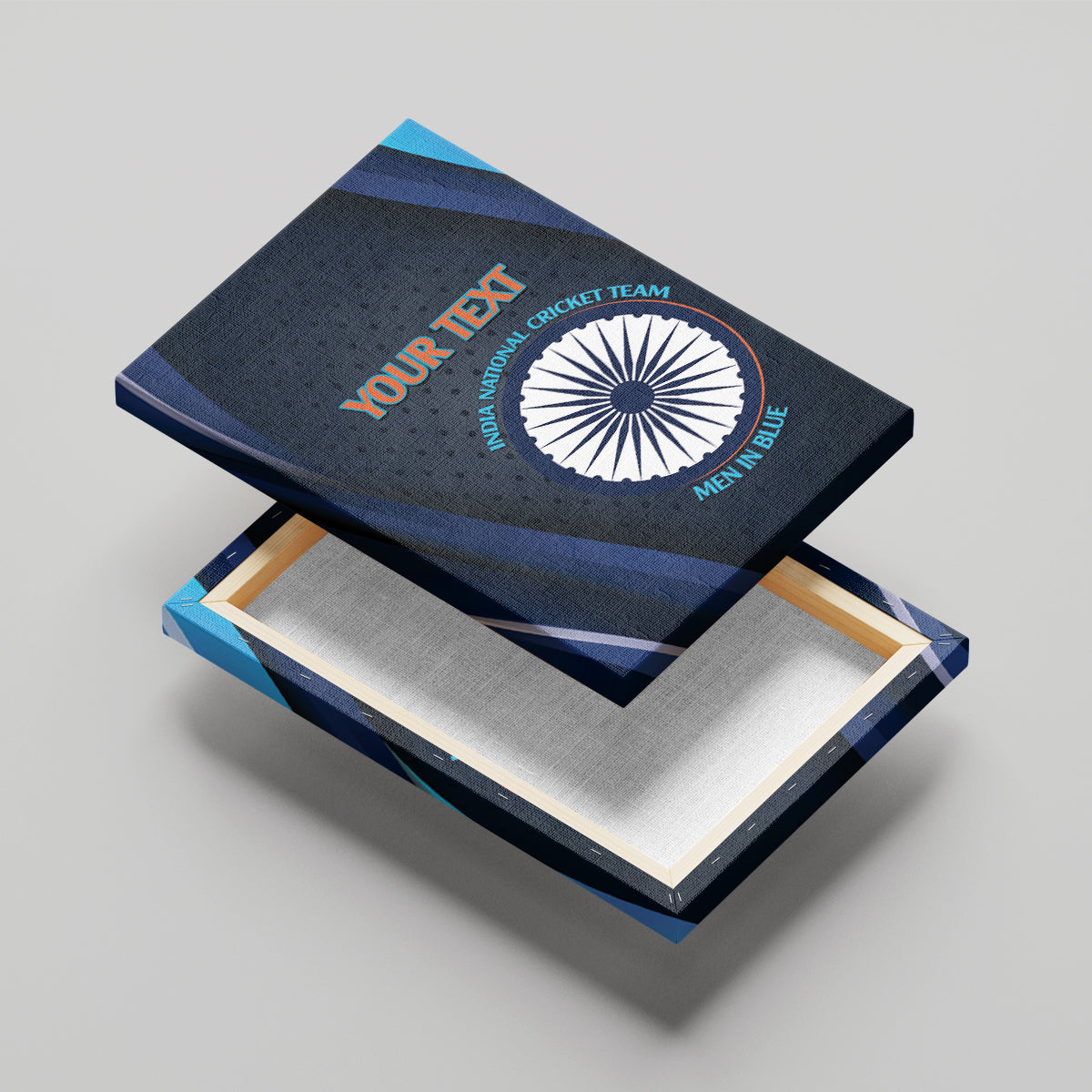 Custom India Cricket Canvas Wall Art 2024 World Cup Go Men in Blue