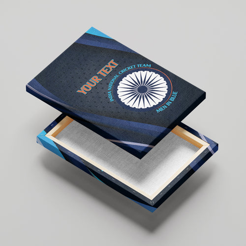 Custom India Cricket Canvas Wall Art 2024 World Cup Go Men in Blue