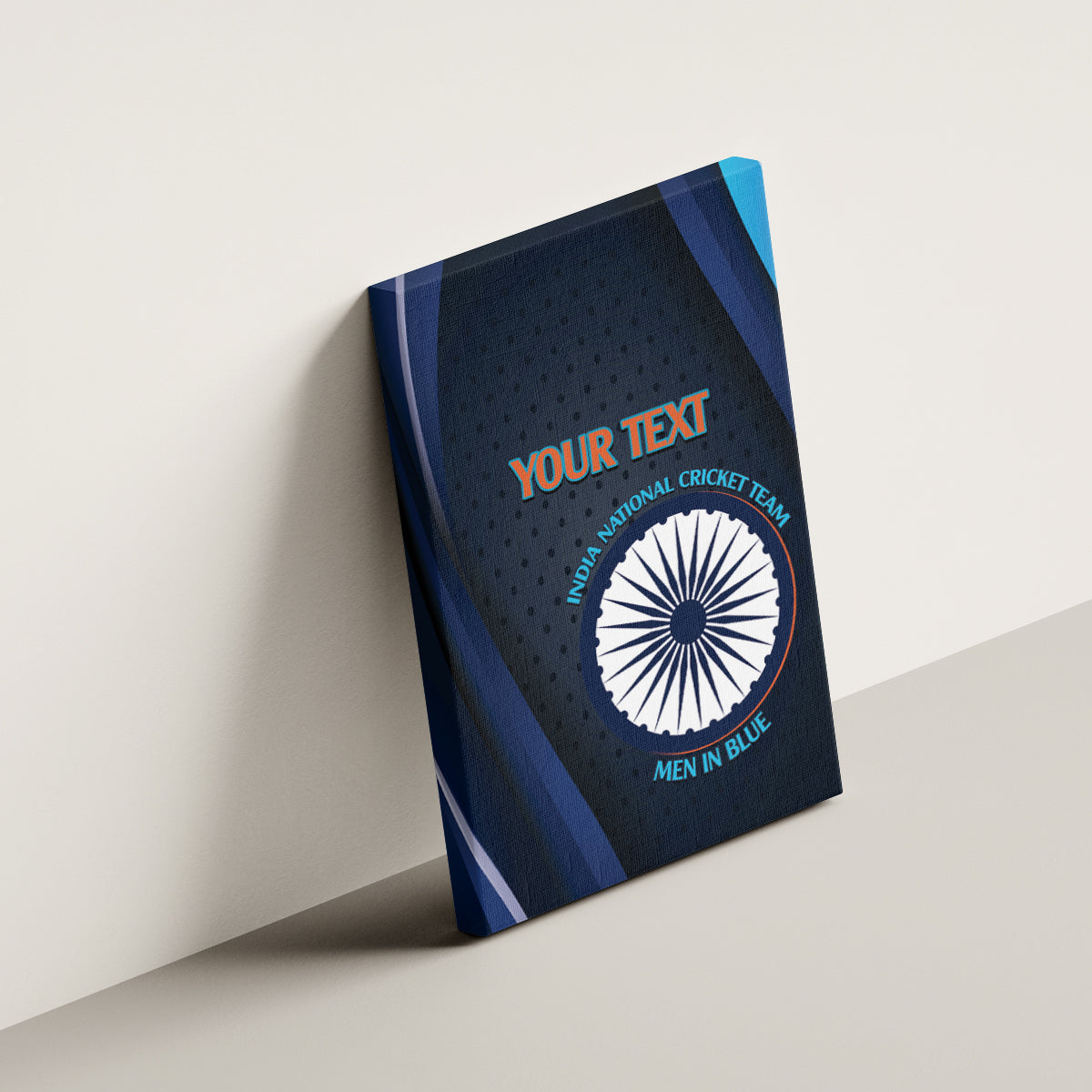 Custom India Cricket Canvas Wall Art 2024 World Cup Go Men in Blue
