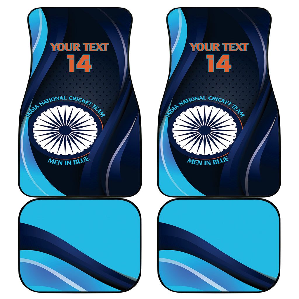 Custom India Cricket Car Mats 2024 World Cup Go Men in Blue
