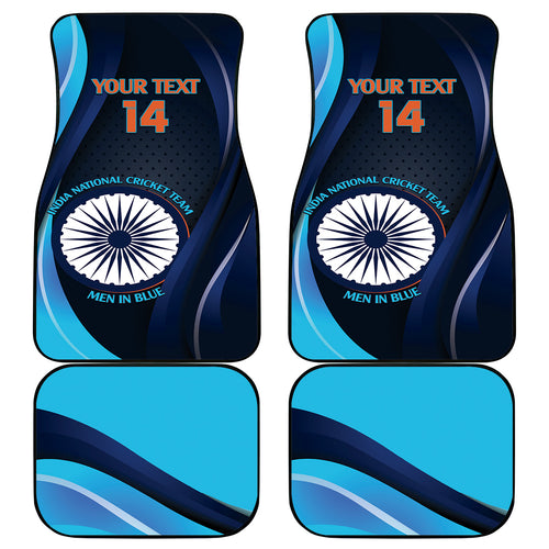 Custom India Cricket Car Mats 2024 World Cup Go Men in Blue