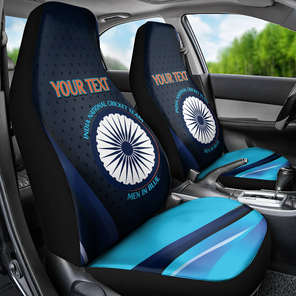 Custom India Cricket Car Seat Cover 2024 World Cup Go Men in Blue