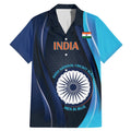 Custom India Cricket Family Matching Mermaid Dress and Hawaiian Shirt 2024 World Cup Go Men in Blue
