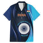 Custom India Cricket Family Matching Mermaid Dress and Hawaiian Shirt 2024 World Cup Go Men in Blue