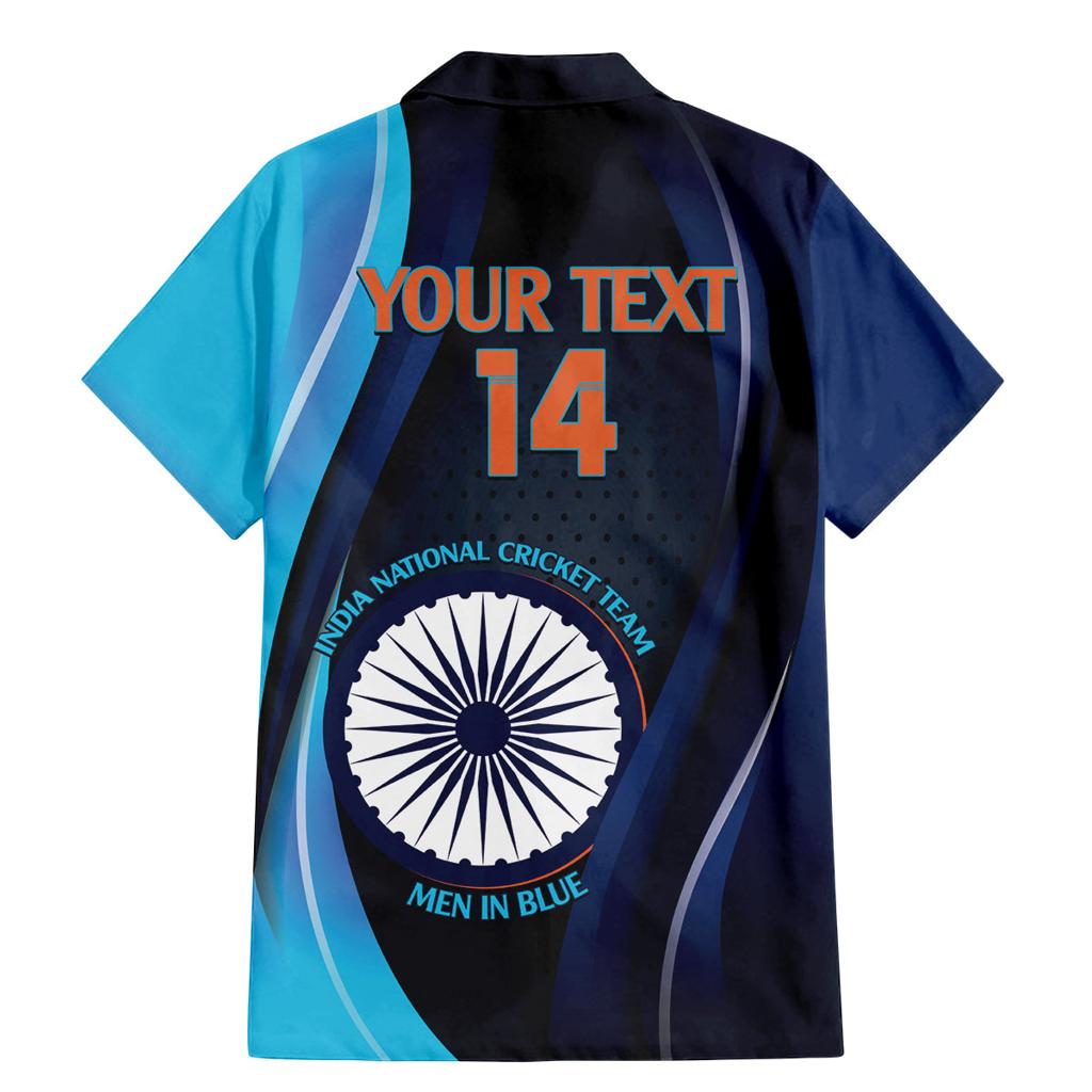 Custom India Cricket Family Matching Mermaid Dress and Hawaiian Shirt 2024 World Cup Go Men in Blue