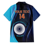 Custom India Cricket Family Matching Summer Maxi Dress and Hawaiian Shirt 2024 World Cup Go Men in Blue