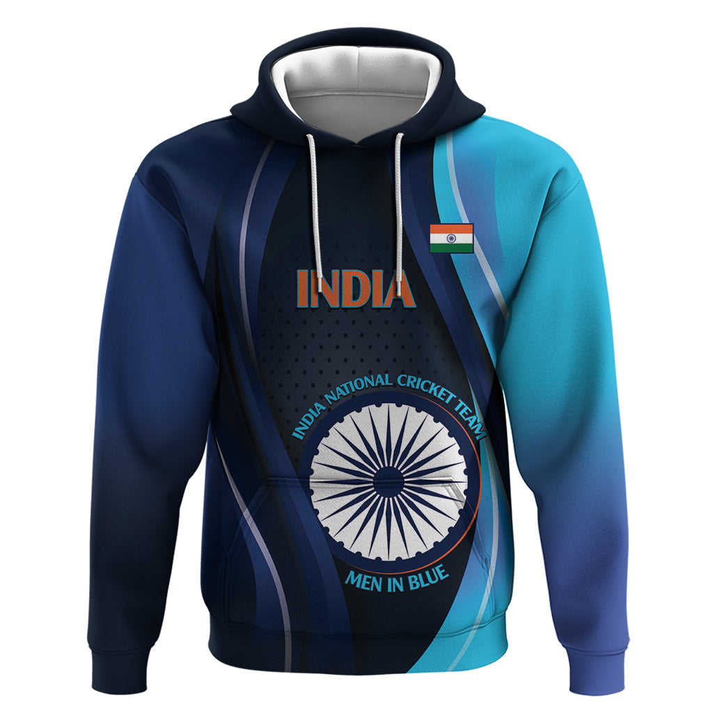 Custom India Cricket Hoodie 2024 World Cup Go Men in Blue