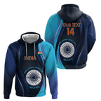 Custom India Cricket Hoodie 2024 World Cup Go Men in Blue