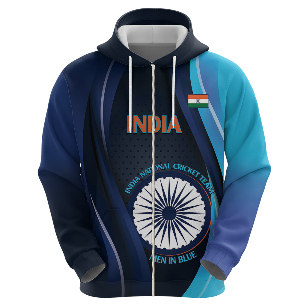 Custom India Cricket Hoodie 2024 World Cup Go Men in Blue