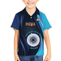 Custom India Cricket Kid Hawaiian Shirt 2024 World Cup Go Men in Blue