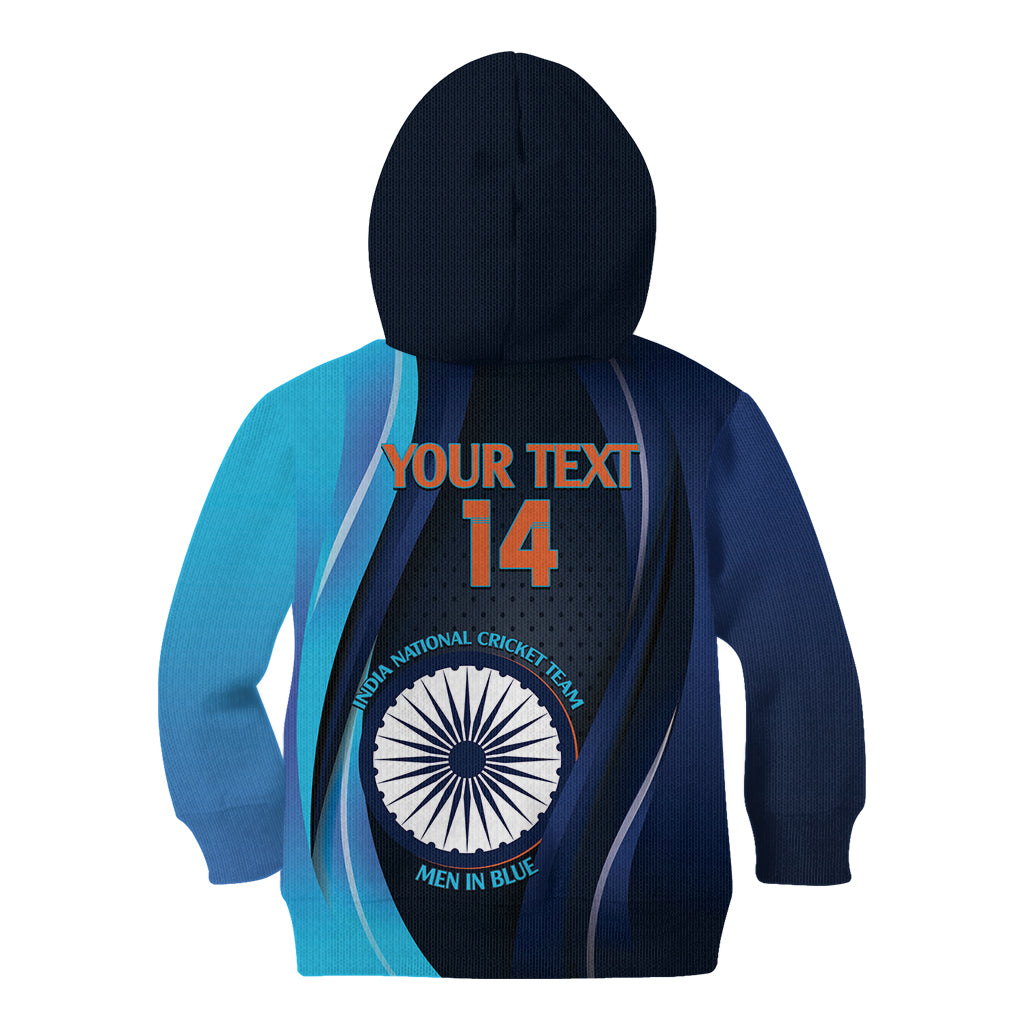 Custom India Cricket Kid Hoodie 2024 World Cup Go Men in Blue