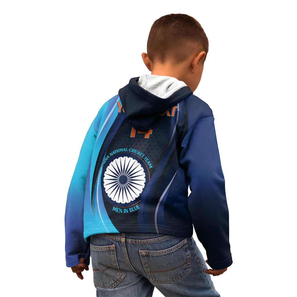 Custom India Cricket Kid Hoodie 2024 World Cup Go Men in Blue