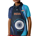 Custom India Cricket Kid Polo Shirt 2024 World Cup Go Men in Blue
